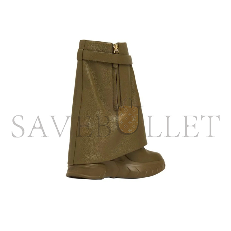 GIVENCHY SHARK LOCK BIKER LEATHER ANKLE BOOTS BE603SE1L0